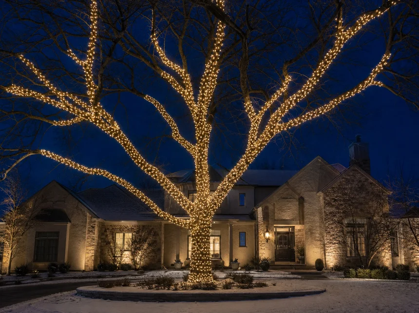 Which Trees and Shrubs Look Best With Holiday Lights?